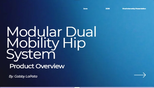 Title page of the Modular Dual Mobility Hip System Presentation
